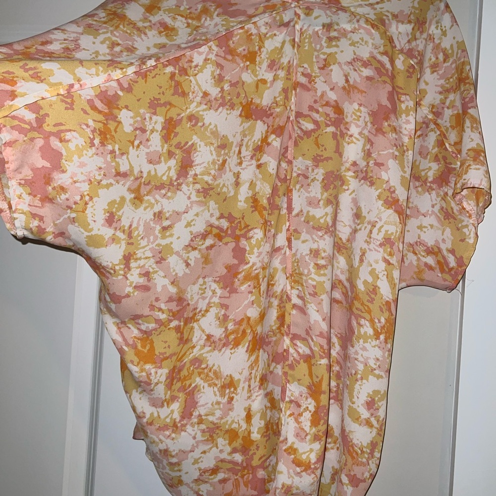 Women’s Colorful Pink and Yellow Blouse Top - Picture 3 of 4